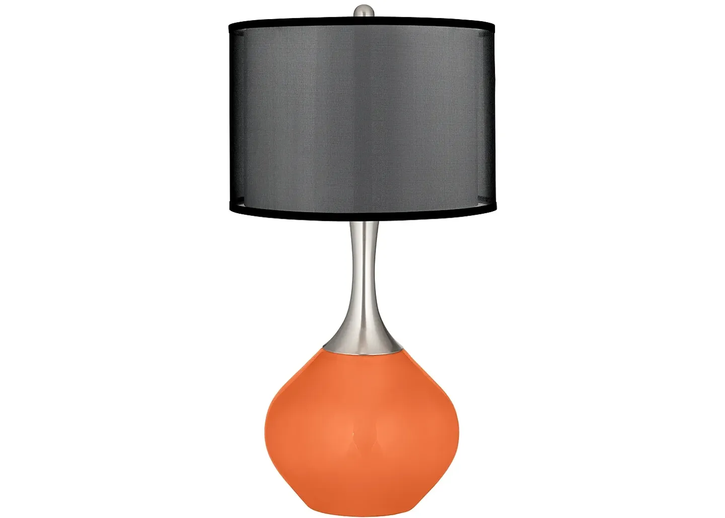 Color Plus Nectarine Spencer Table Lamp with Organza Black Shade